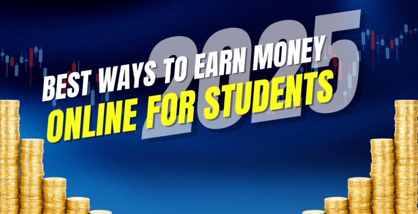 Students earning money online in 2025 using laptop and smartphone without investment