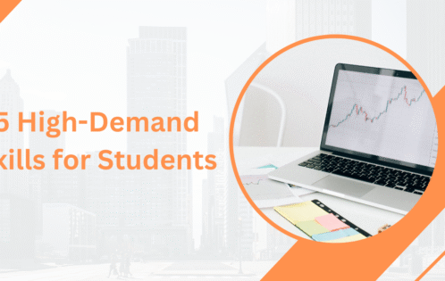 A student learning digital marketing, coding, and AI tools on a laptop in 2025 to develop high-demand online skills.